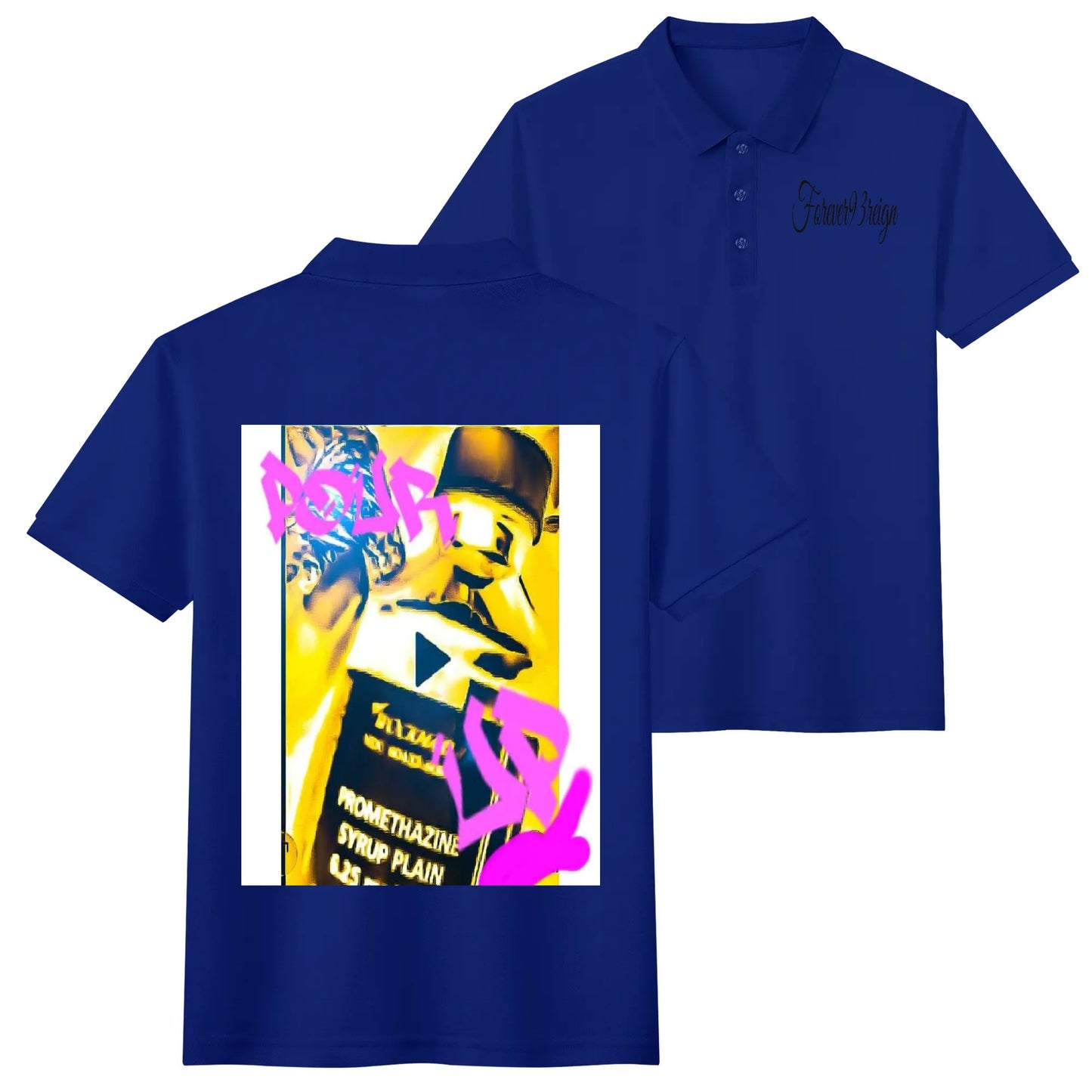Unisex Adult Half printed Cotton Polo Shirt
