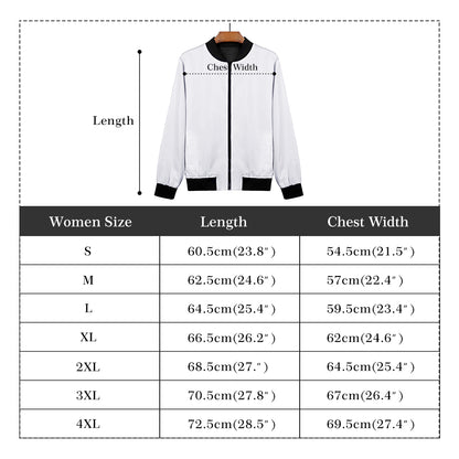 Womens Zip Up Print Bomber Jacket