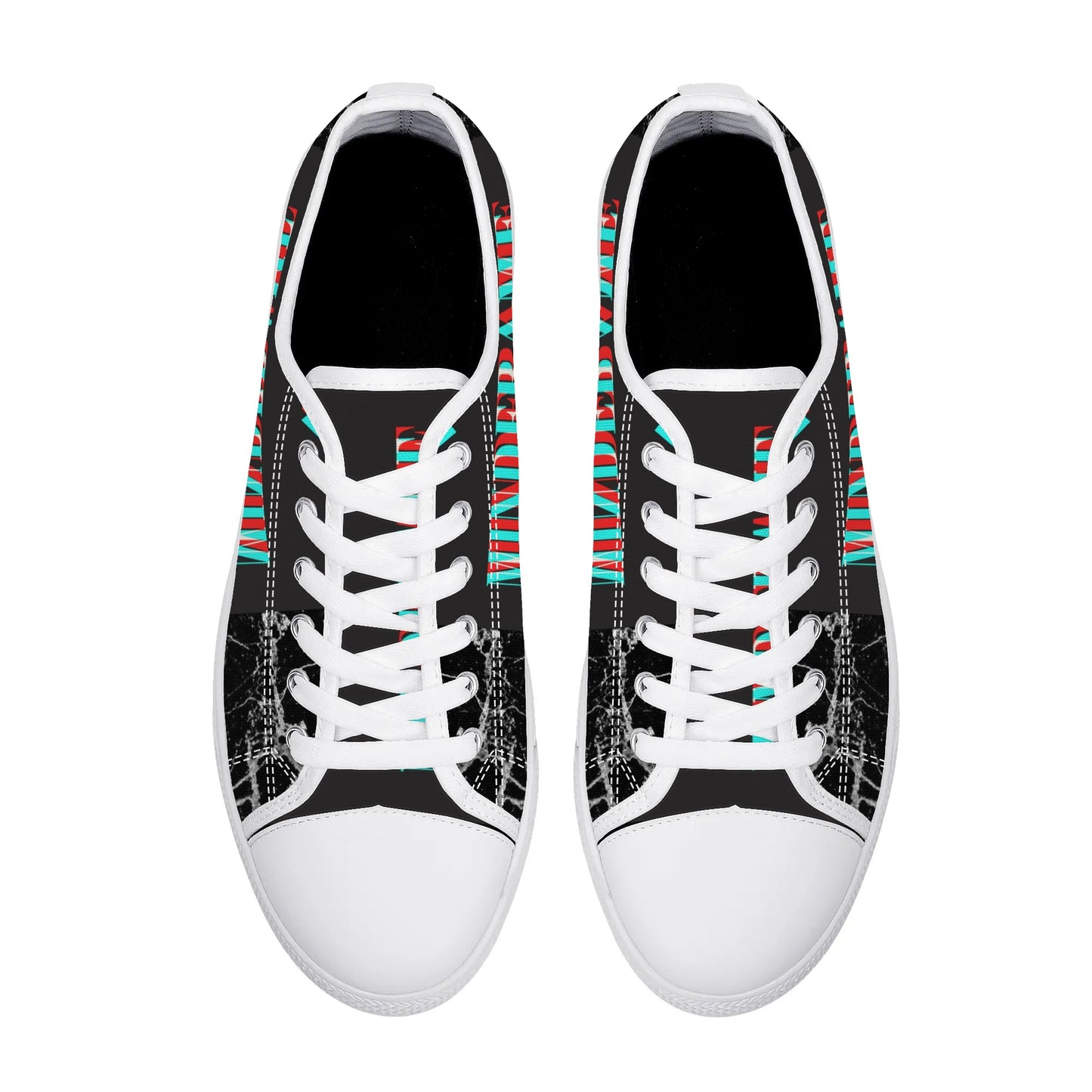 Womens Low Top Canvas Shoes - Customized Tongue