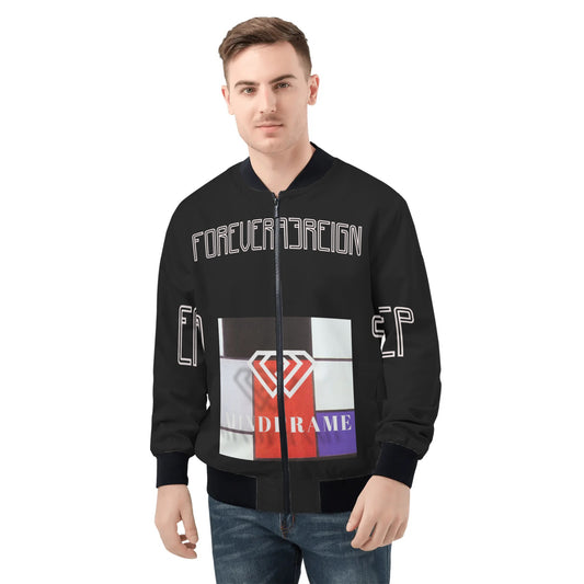 Mens All Over Print Zip Bomber Jacket