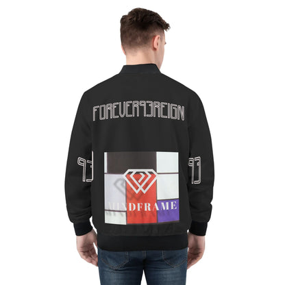 Mens All Over Print Zip Bomber Jacket