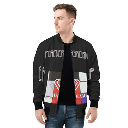 Mens All Over Print Zip Bomber Jacket