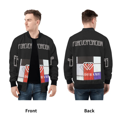 Mens All Over Print Zip Bomber Jacket