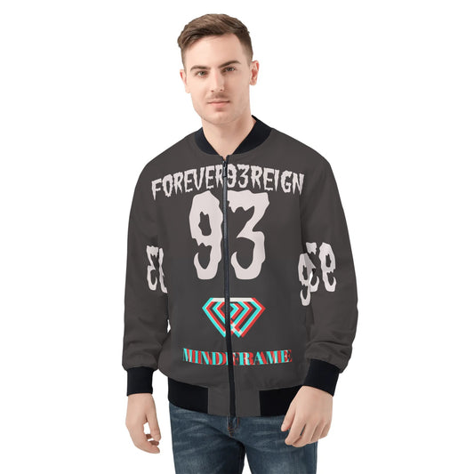Mens All Over Print Zip Bomber Jacket
