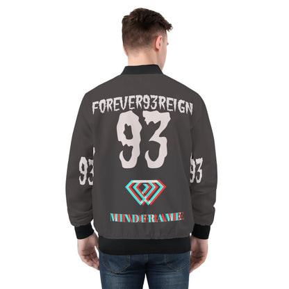 Mens All Over Print Zip Bomber Jacket