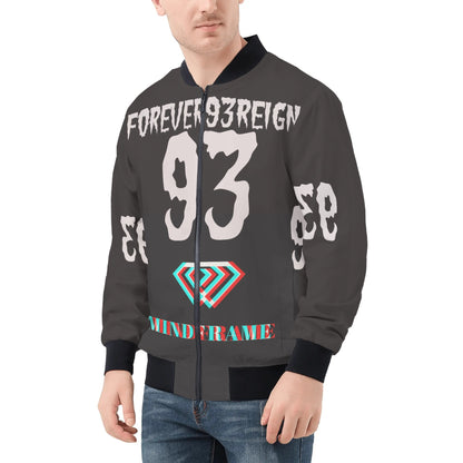 Mens All Over Print Zip Bomber Jacket