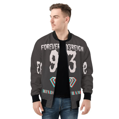 Mens All Over Print Zip Bomber Jacket