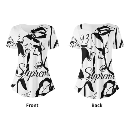 Womens Scoop Neck Short sleeve Loose Blouse