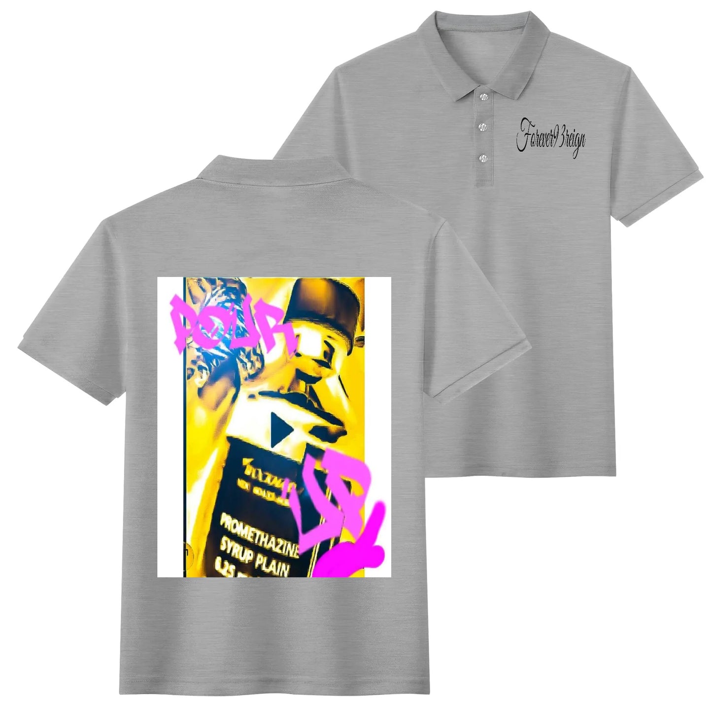 Unisex Adult Half printed Cotton Polo Shirt