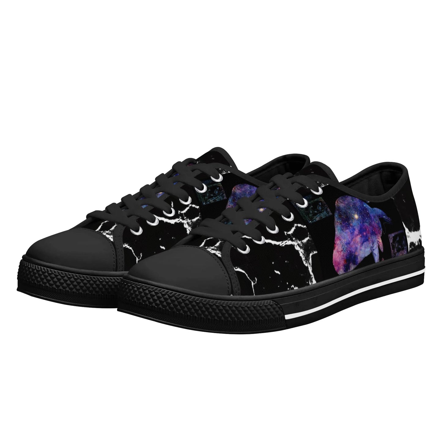 Womens Low Top Canvas Shoes - Customized Tongue