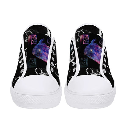 Womens Low Top Canvas Shoes - Customized Tongue