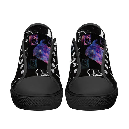 Womens Low Top Canvas Shoes - Customized Tongue