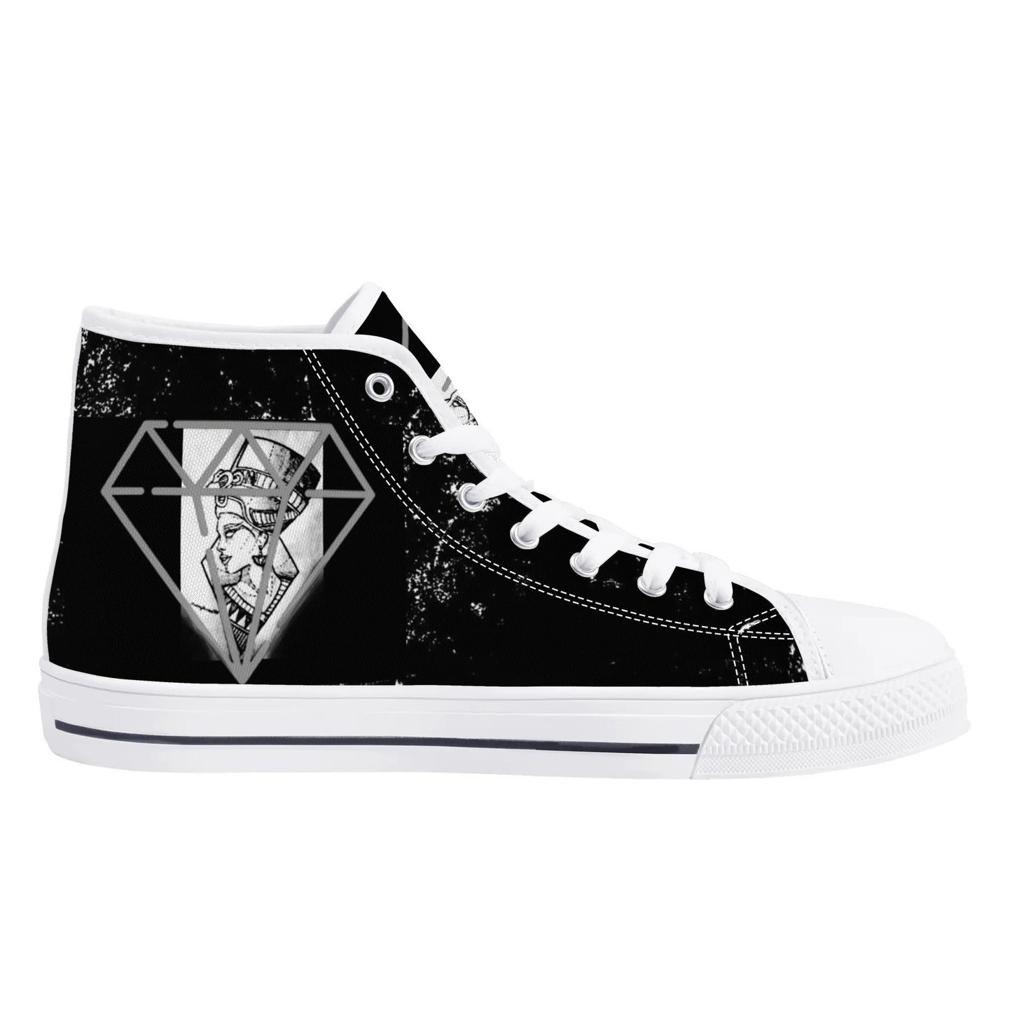 Womens High Top Canvas Shoes - Customized Tongue
