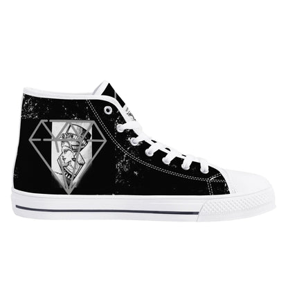 Womens High Top Canvas Shoes - Customized Tongue