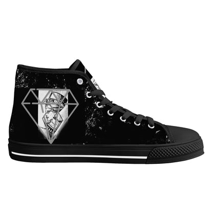 Womens High Top Canvas Shoes - Customized Tongue