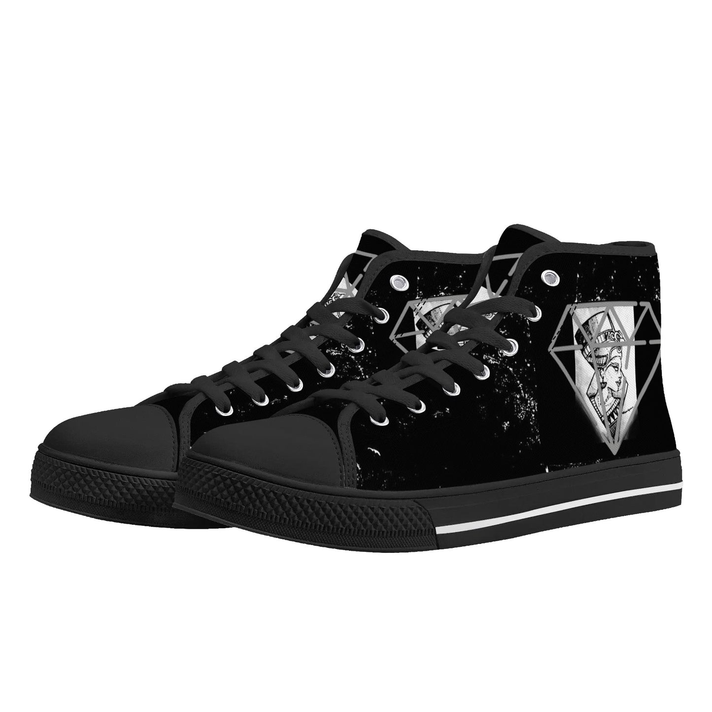 Womens High Top Canvas Shoes - Customized Tongue