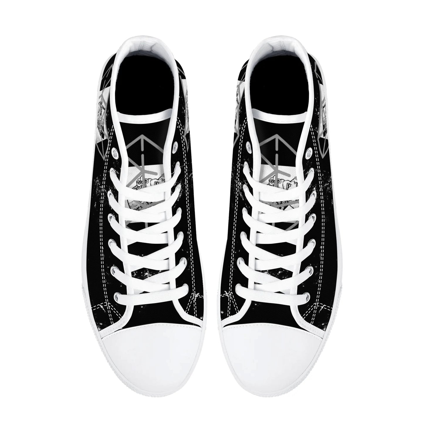 Womens High Top Canvas Shoes - Customized Tongue