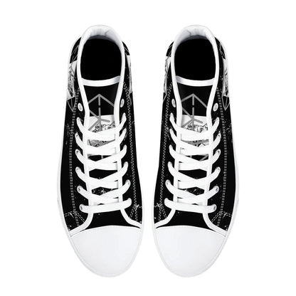 Womens High Top Canvas Shoes - Customized Tongue