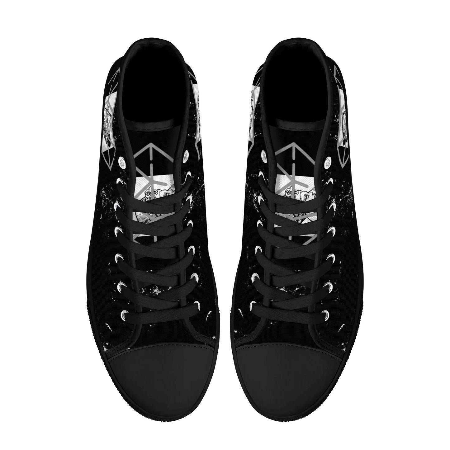 Womens High Top Canvas Shoes - Customized Tongue
