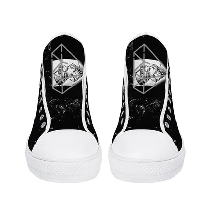 Womens High Top Canvas Shoes - Customized Tongue
