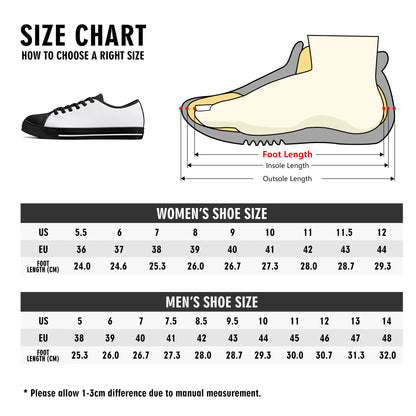 Womens Low Top Canvas Shoes - Customized Tongue